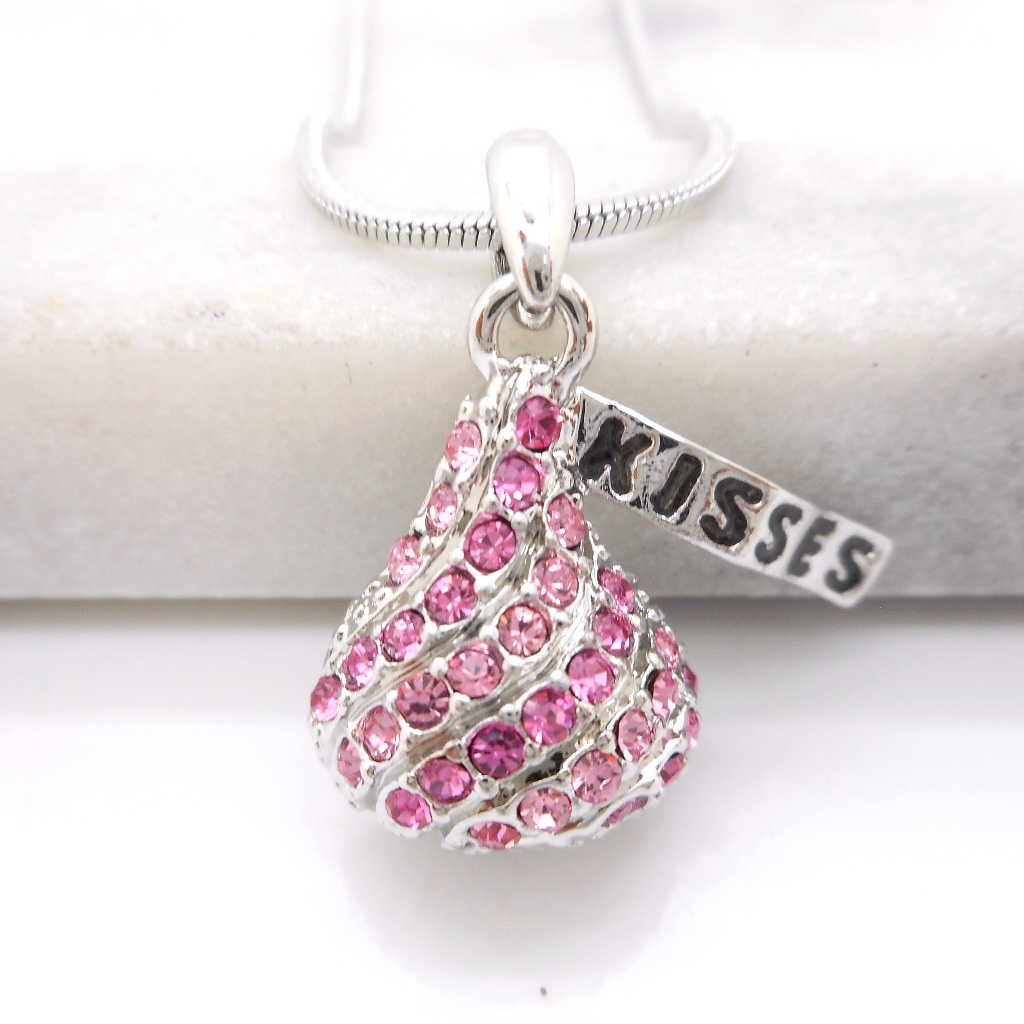 Austrian Crystal Kiss Kisses Pendant Necklace